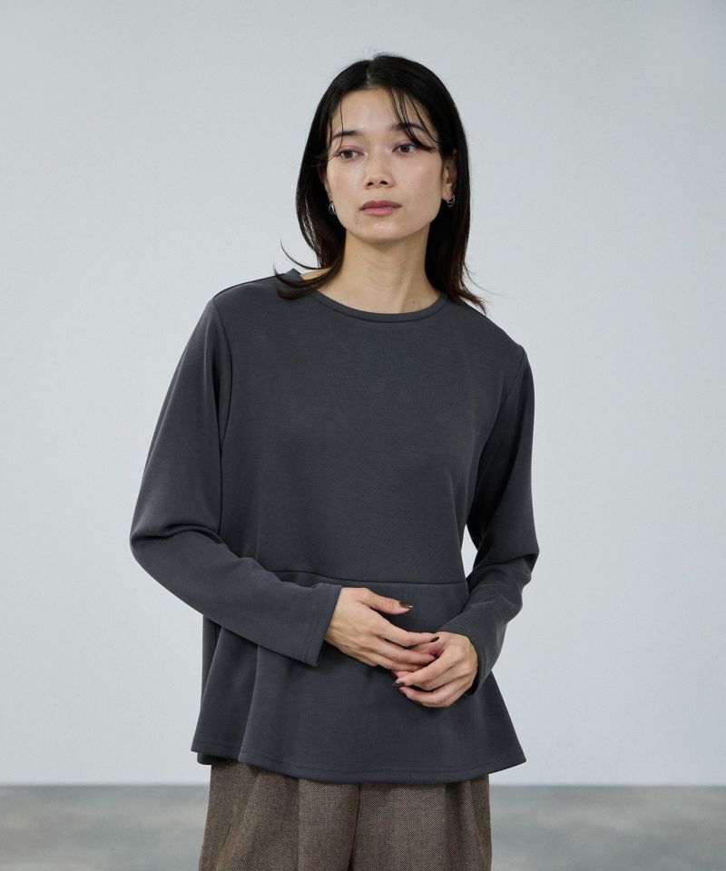 milli de l'air ピーチスムースペプラムカットソー レディース メール便 対応商品商品画像-1