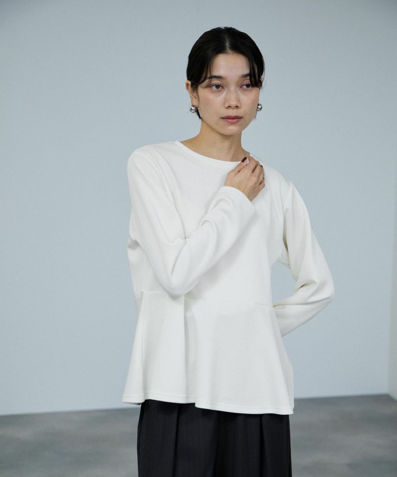 [値下げ]milli de l'air ピーチスムースペプラムカットソー レディース メール便 対応商品商品画像-2