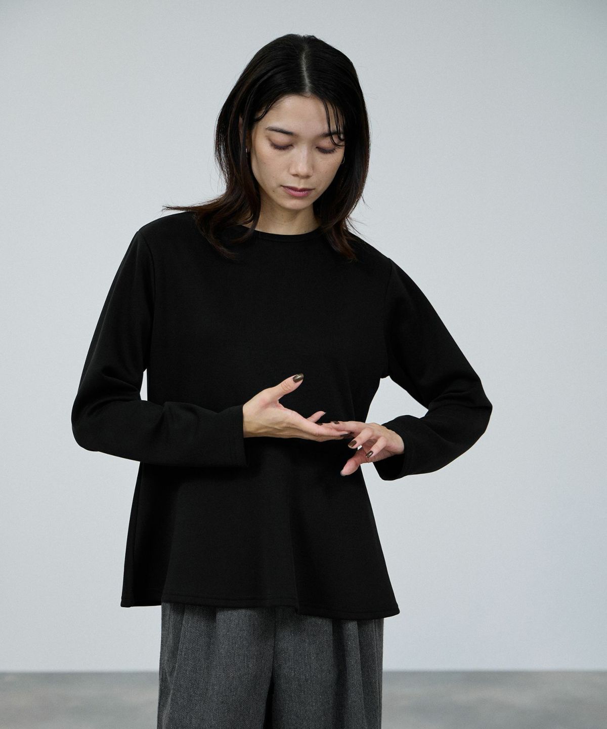 milli de l'air ピーチスムースペプラムカットソー レディース メール便 対応商品