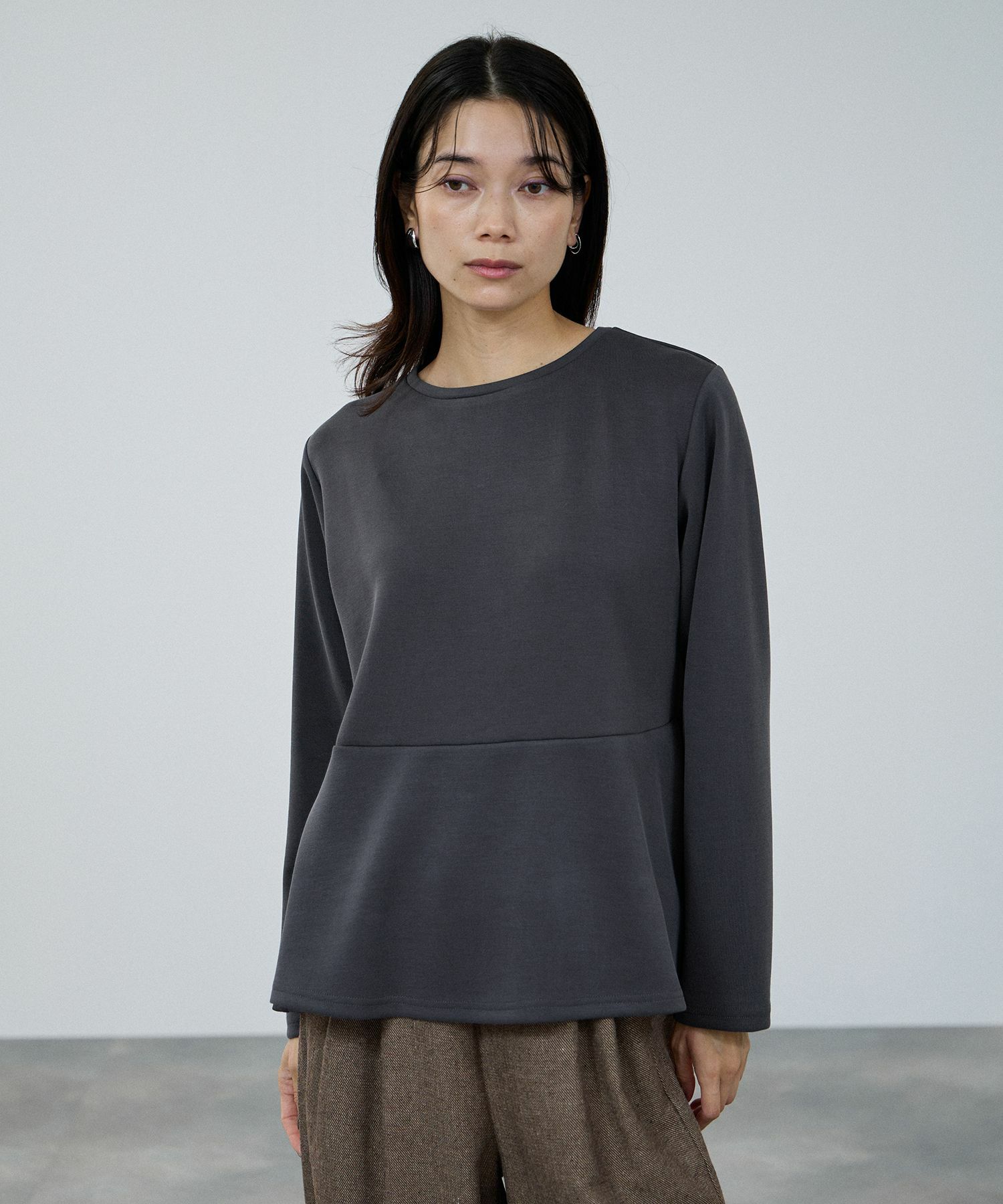 milli de l'air ピーチスムースペプラムカットソー レディース メール便 対応商品商品画像-4