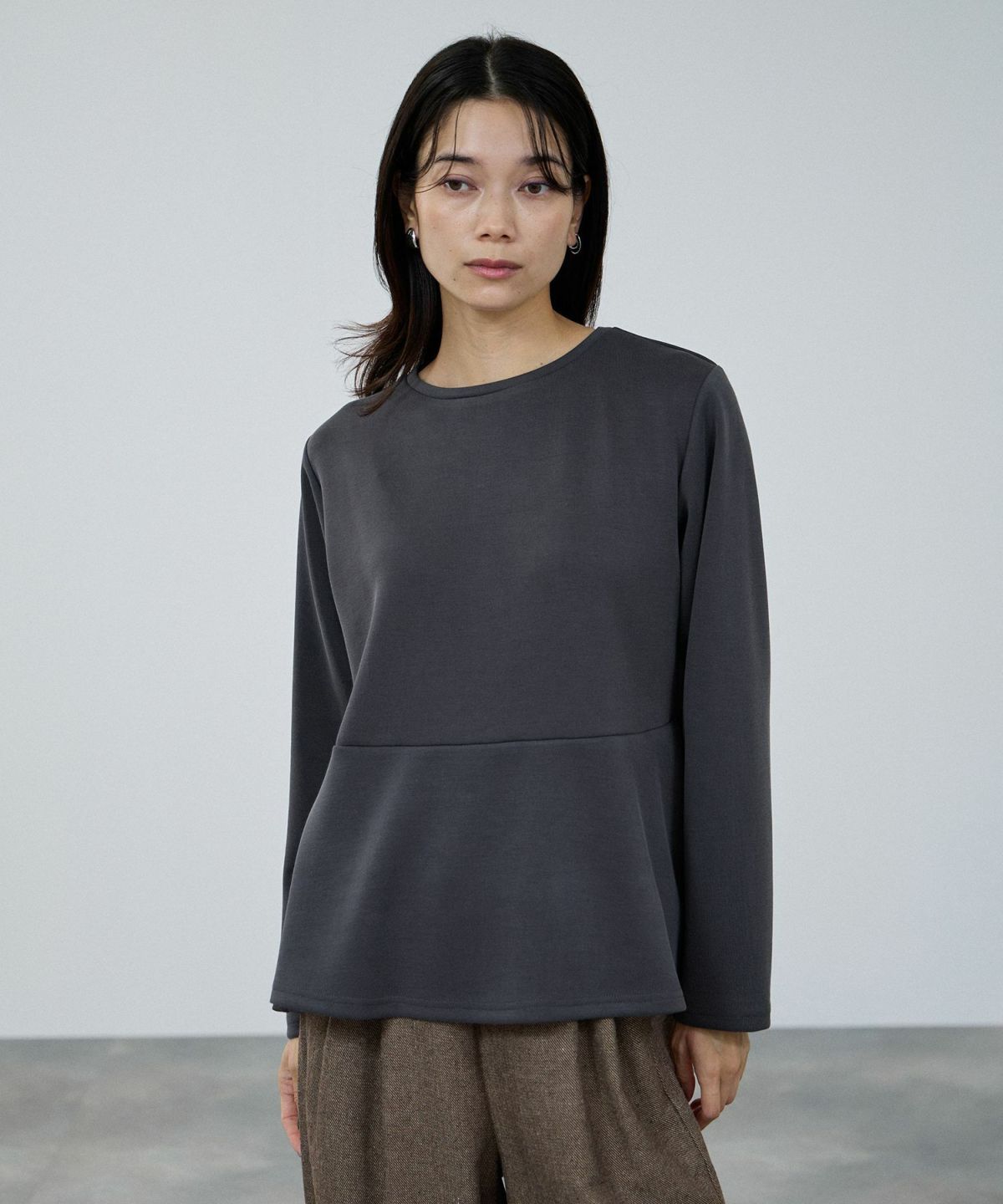 milli de l'air ピーチスムースペプラムカットソー レディース メール便 対応商品