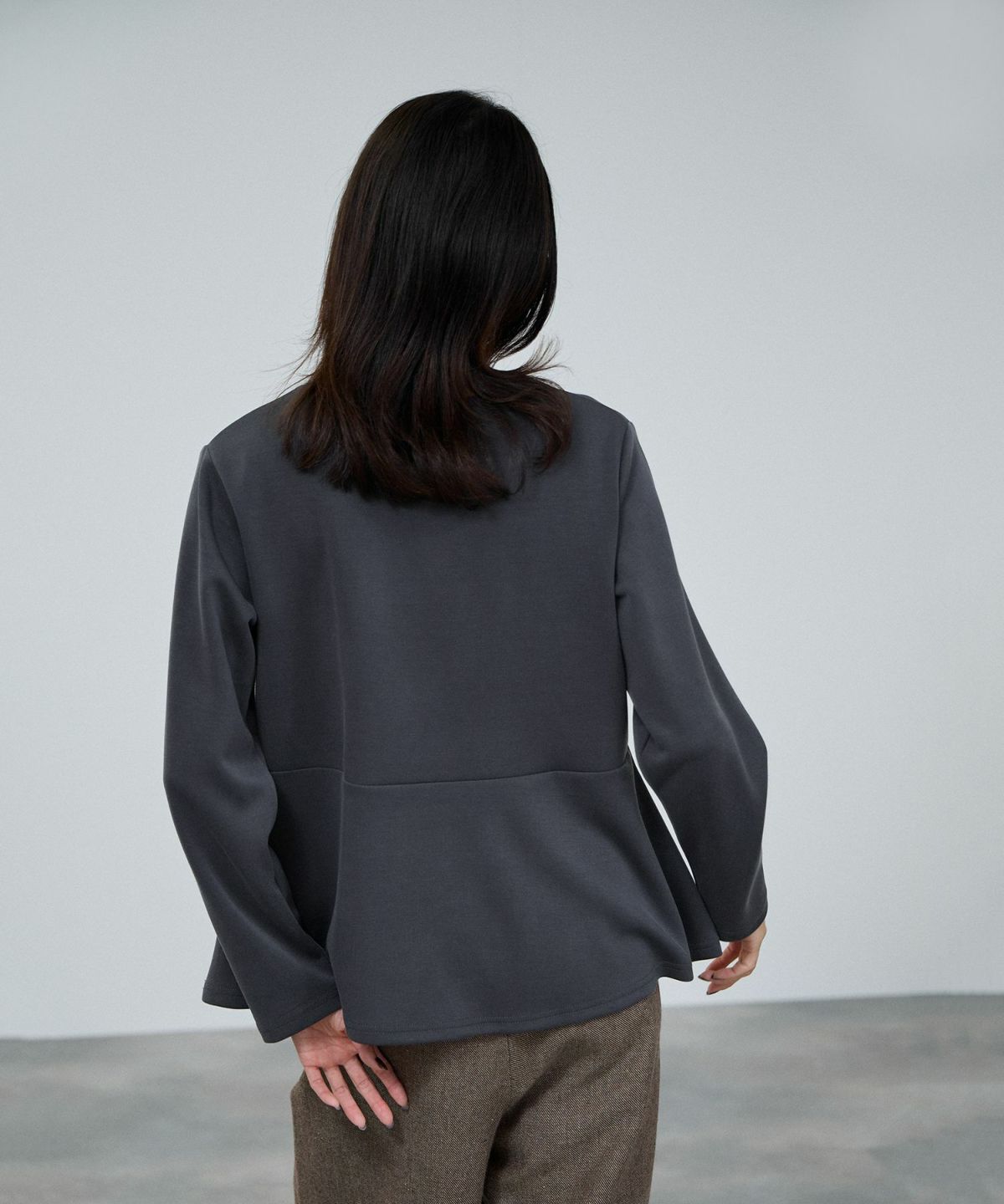 milli de l'air ピーチスムースペプラムカットソー レディース メール便 対応商品