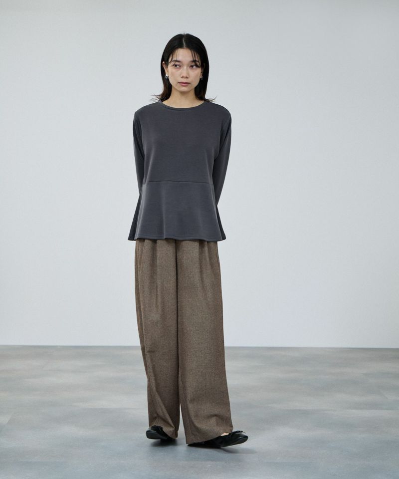 milli de l'air ピーチスムースペプラムカットソー レディース メール便 対応商品商品画像-8