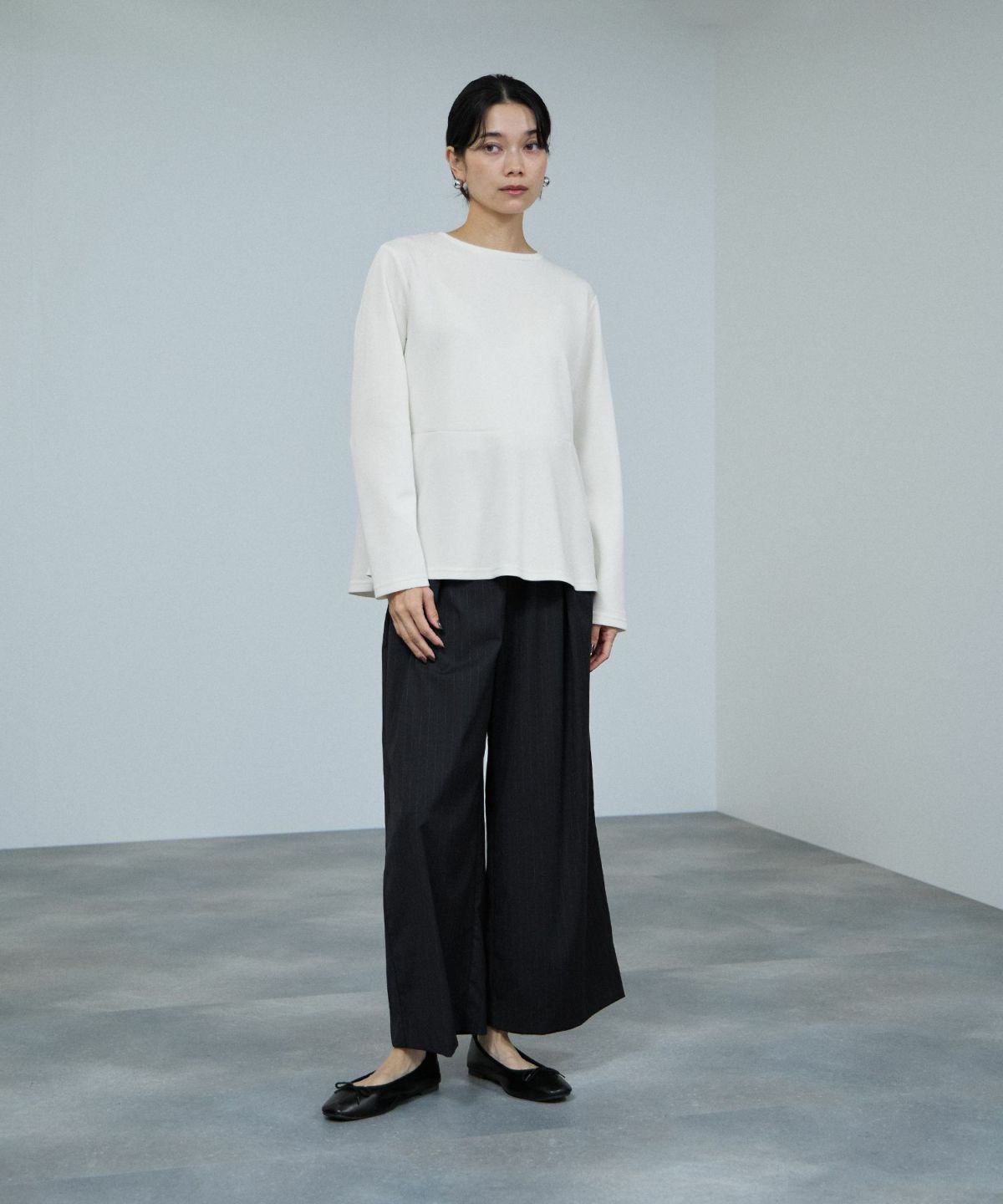 milli de l'air ピーチスムースペプラムカットソー レディース メール便 対応商品