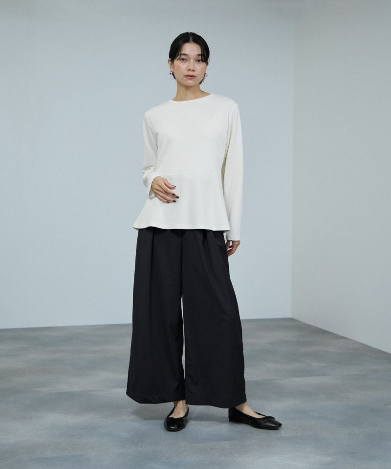 [値下げ]milli de l'air ピーチスムースペプラムカットソー レディース メール便 対応商品商品画像-14