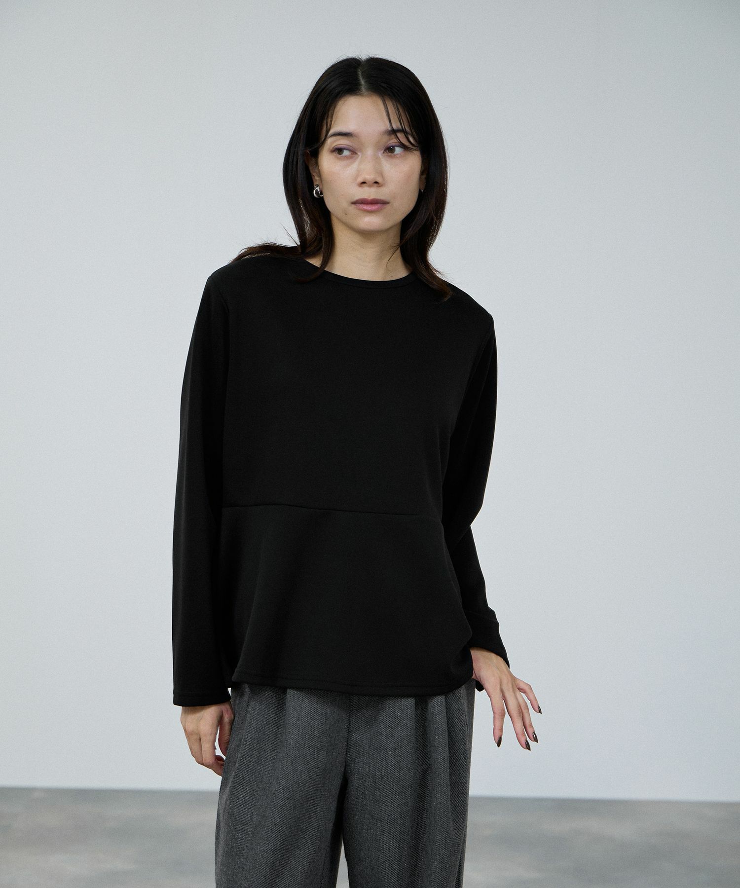 milli de l'air ピーチスムースペプラムカットソー レディース メール便 対応商品商品画像-15