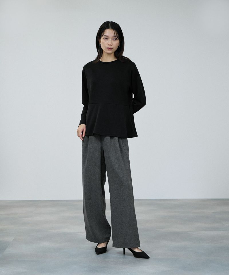 milli de l'air ピーチスムースペプラムカットソー レディース メール便 対応商品商品画像-17