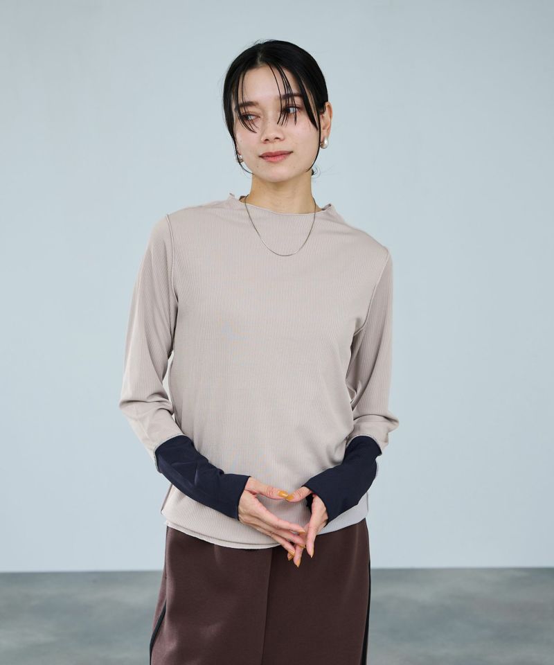 [値下げ]milli de l'air 配色カフプリーツカットソー レディース メール便 対応商品商品画像-3