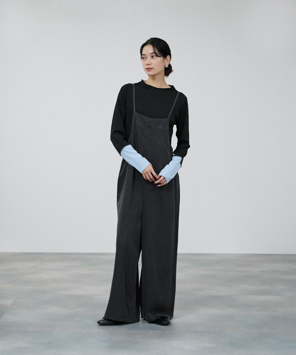 milli de l'air 配色カフプリーツカットソー レディース メール便 対応商品