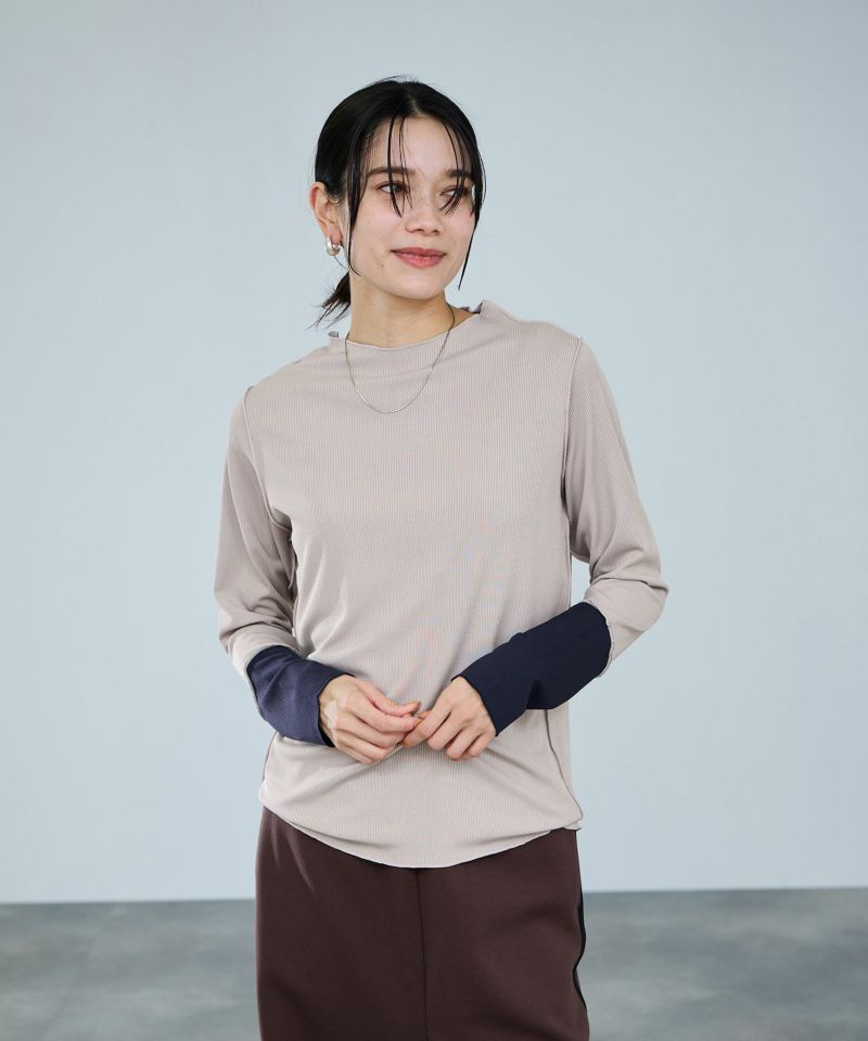 milli de l'air 配色カフプリーツカットソー レディース メール便 対応商品商品画像-14