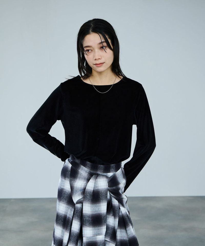 [値下げ]milli de l'air ベロアセンターシームカットソー レディース メール便 対応商品商品画像-1