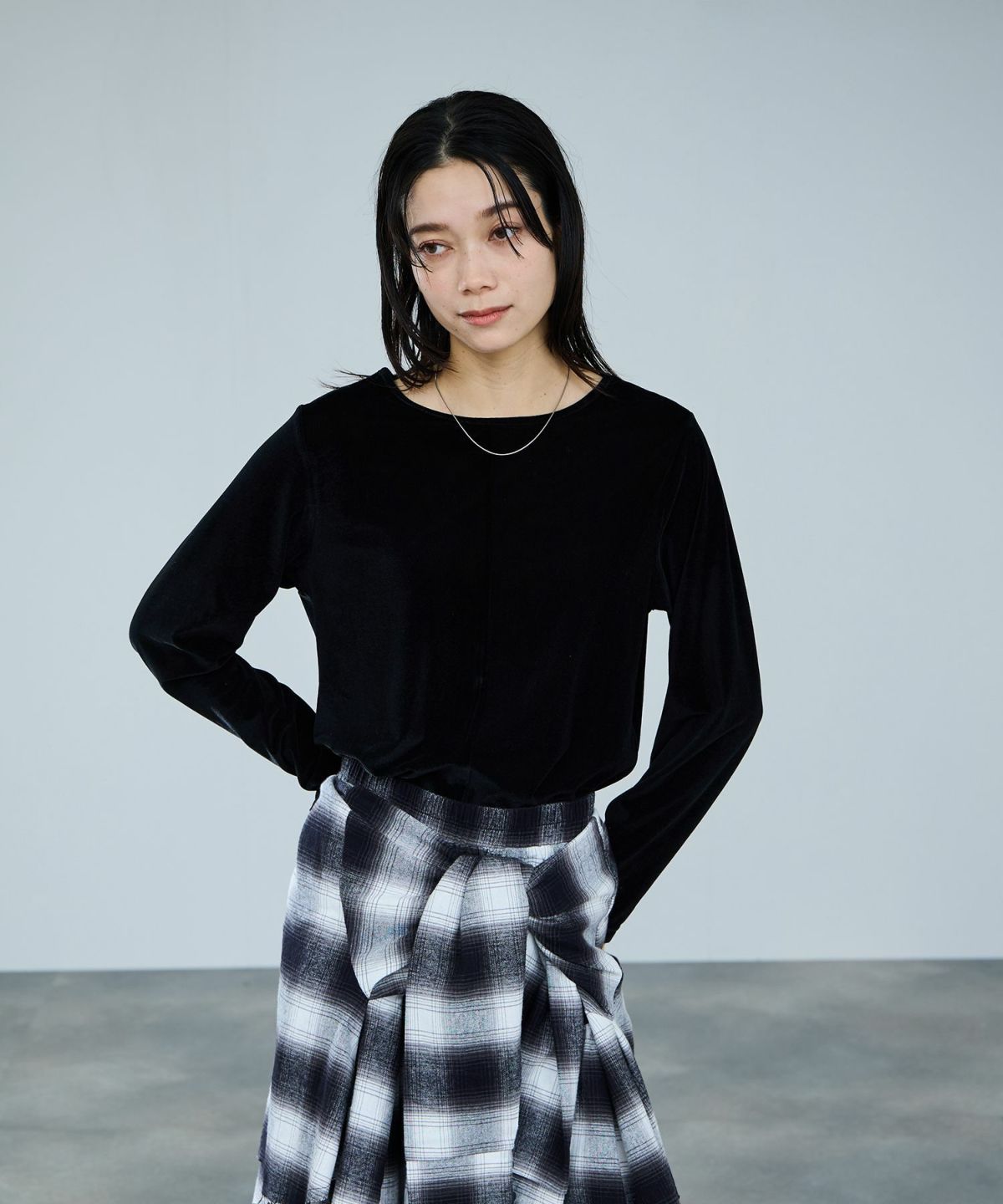 milli de l'air ベロアセンターシームカットソー レディース メール便 対応商品