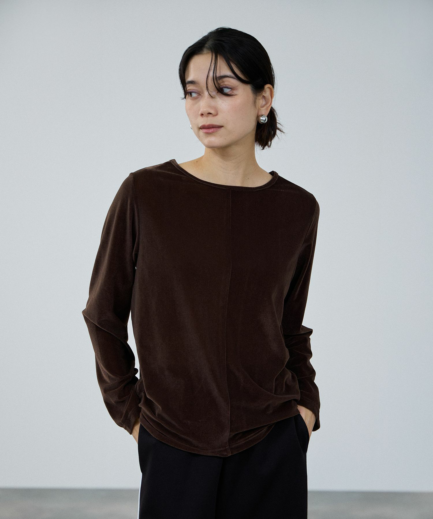 milli de l'air ベロアセンターシームカットソー レディース メール便 対応商品