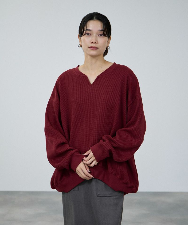 milli de l'air ワッフルキーネックカットソー レディース メール便 対応商品商品画像-13