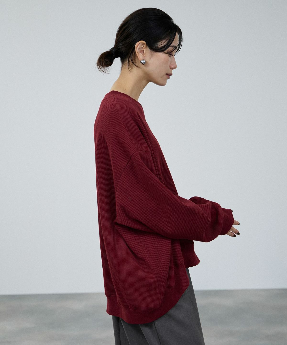 milli de l'air ワッフルキーネックカットソー レディース メール便 対応商品