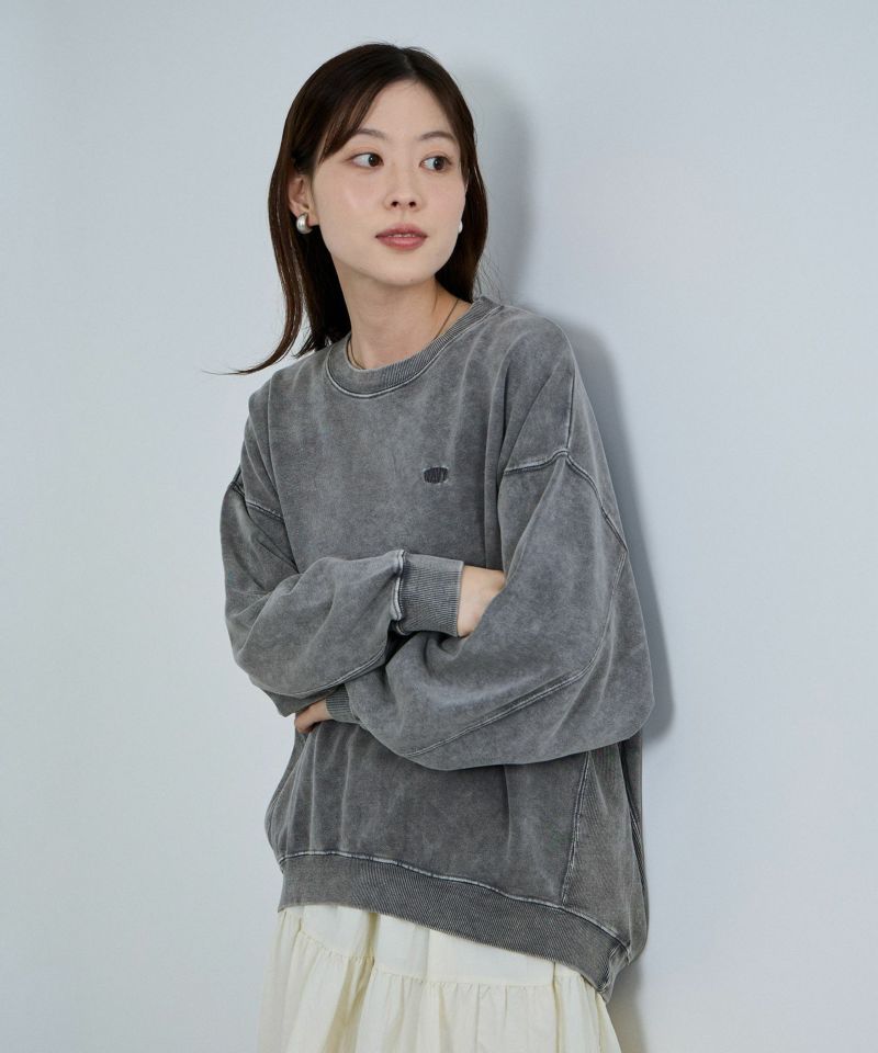 [値下げ]nAvy  ヘビーウェイト裏毛アシッド加工スウェット レディース商品画像-1