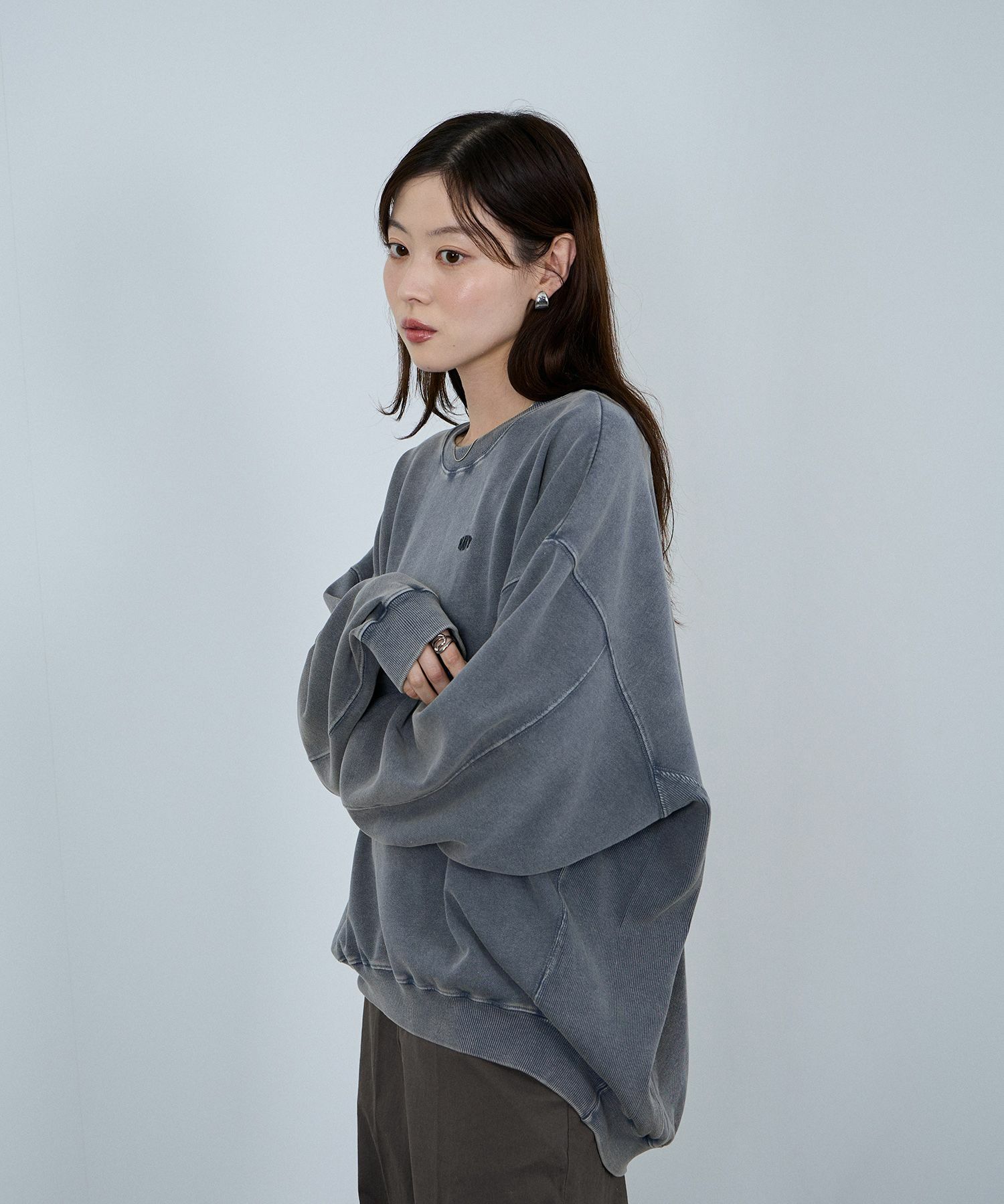 nAvy ヘビーウェイト裏毛アシッド加工スウェット レディース