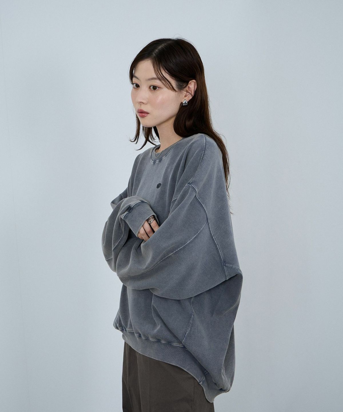 nAvy ヘビーウェイト裏毛アシッド加工スウェット レディース