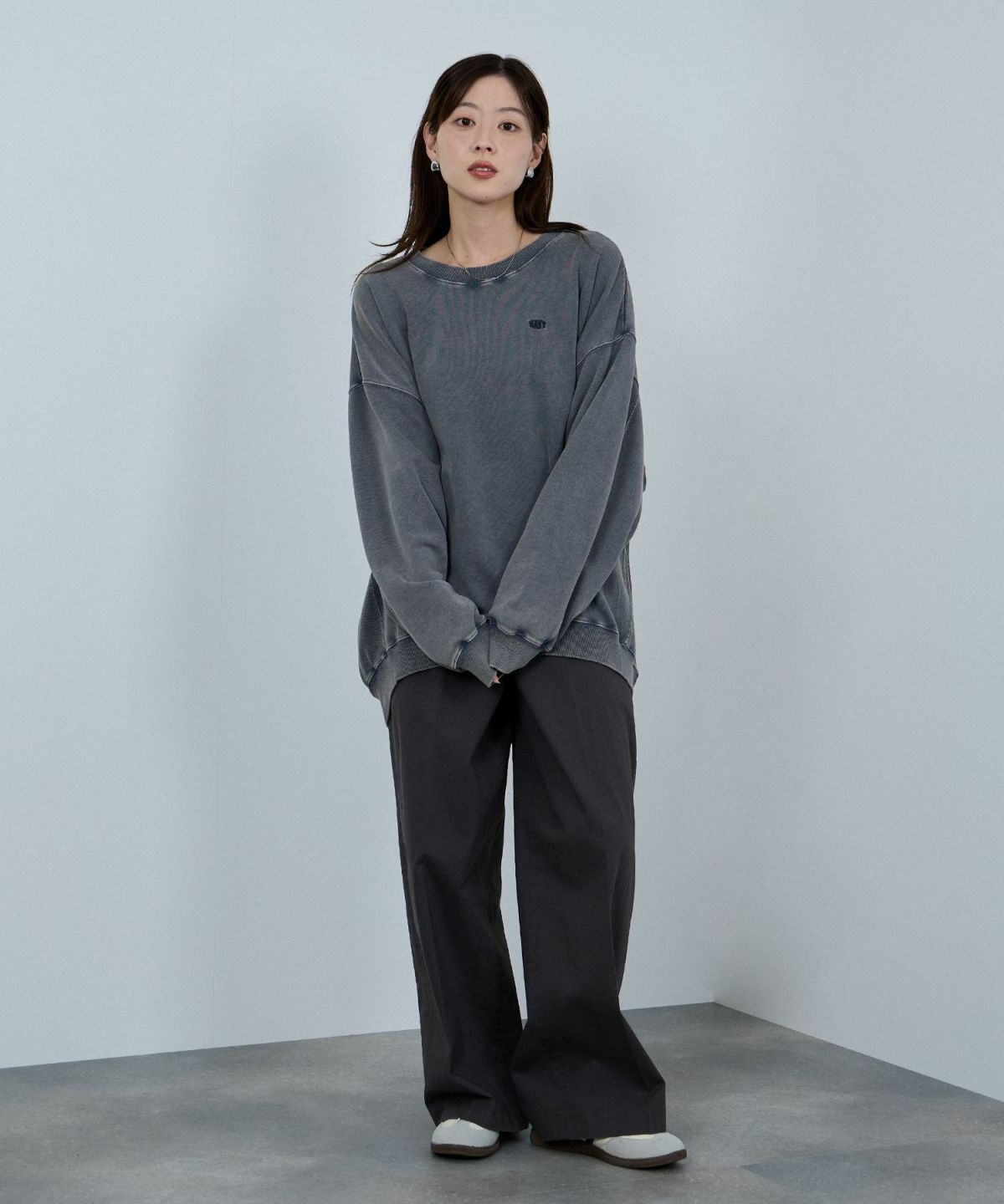 nAvy ヘビーウェイト裏毛アシッド加工スウェット レディース