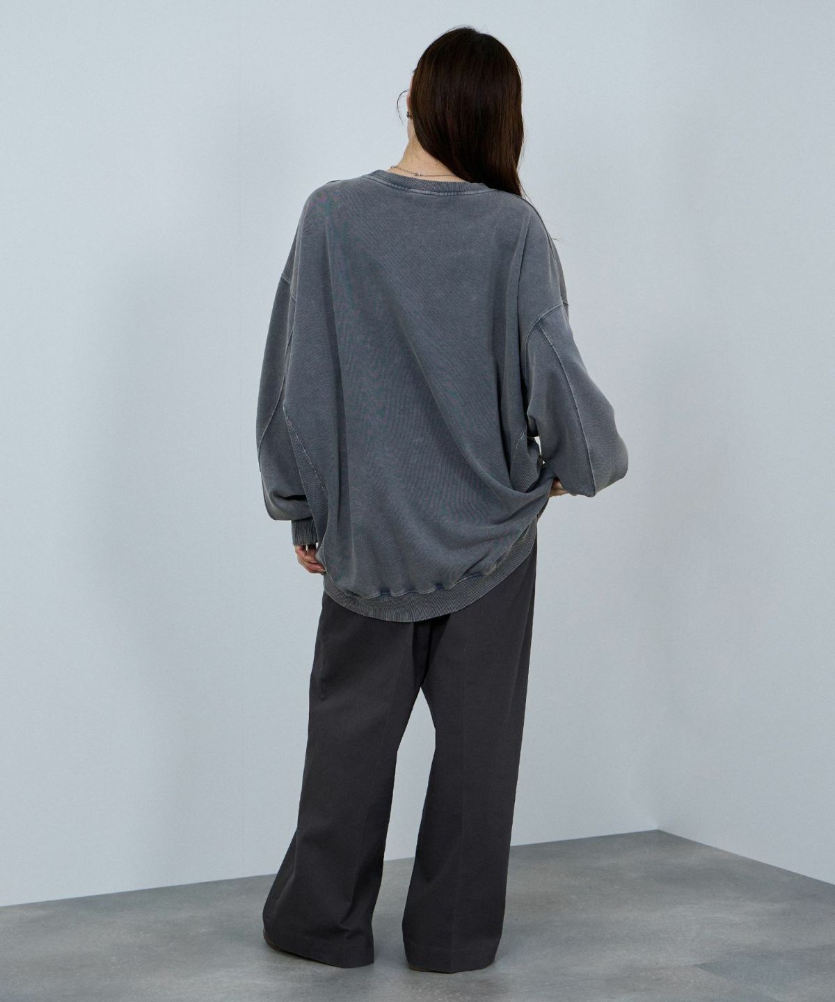 nAvy ヘビーウェイト裏毛アシッド加工スウェット レディース