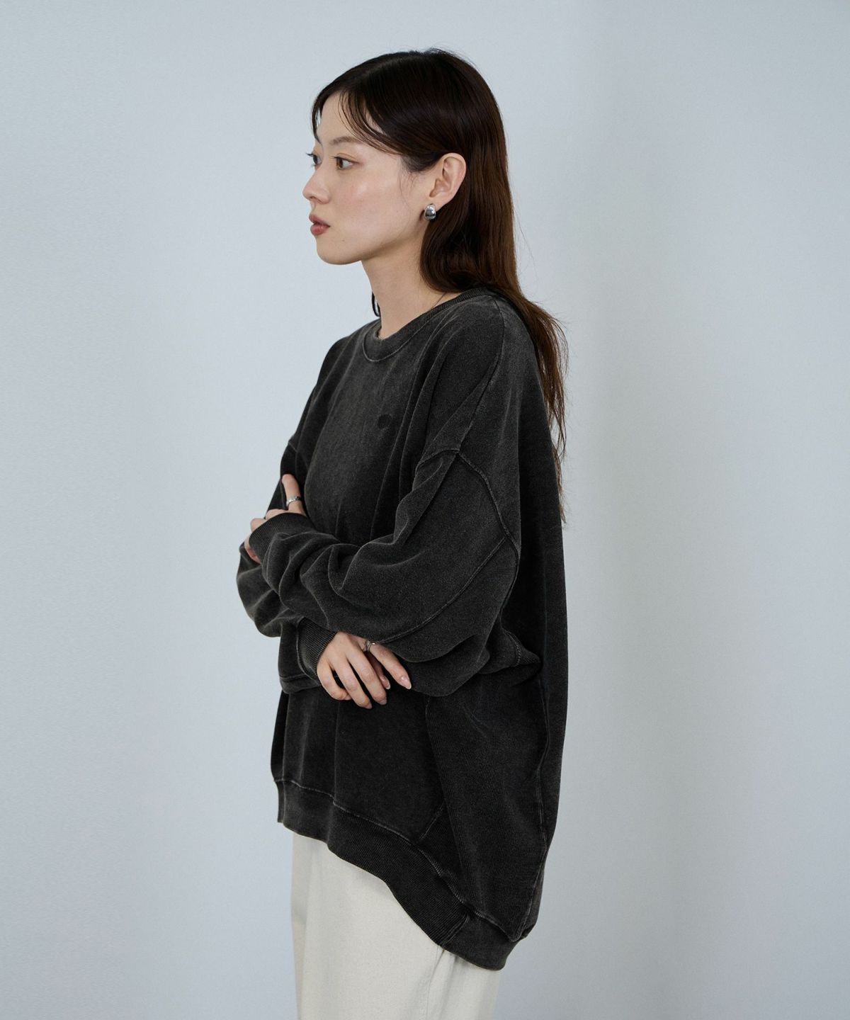 nAvy ヘビーウェイト裏毛アシッド加工スウェット レディース