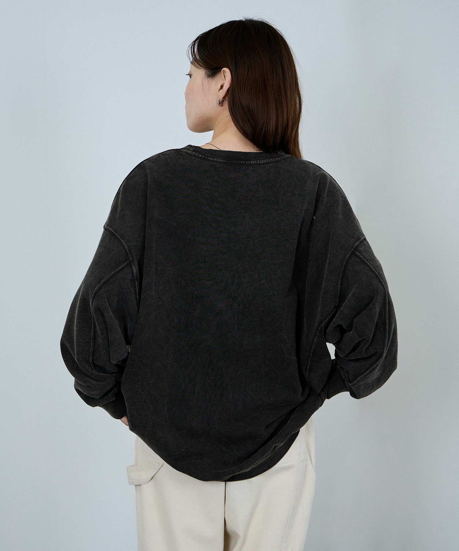 nAvy ヘビーウェイト裏毛アシッド加工スウェット レディース