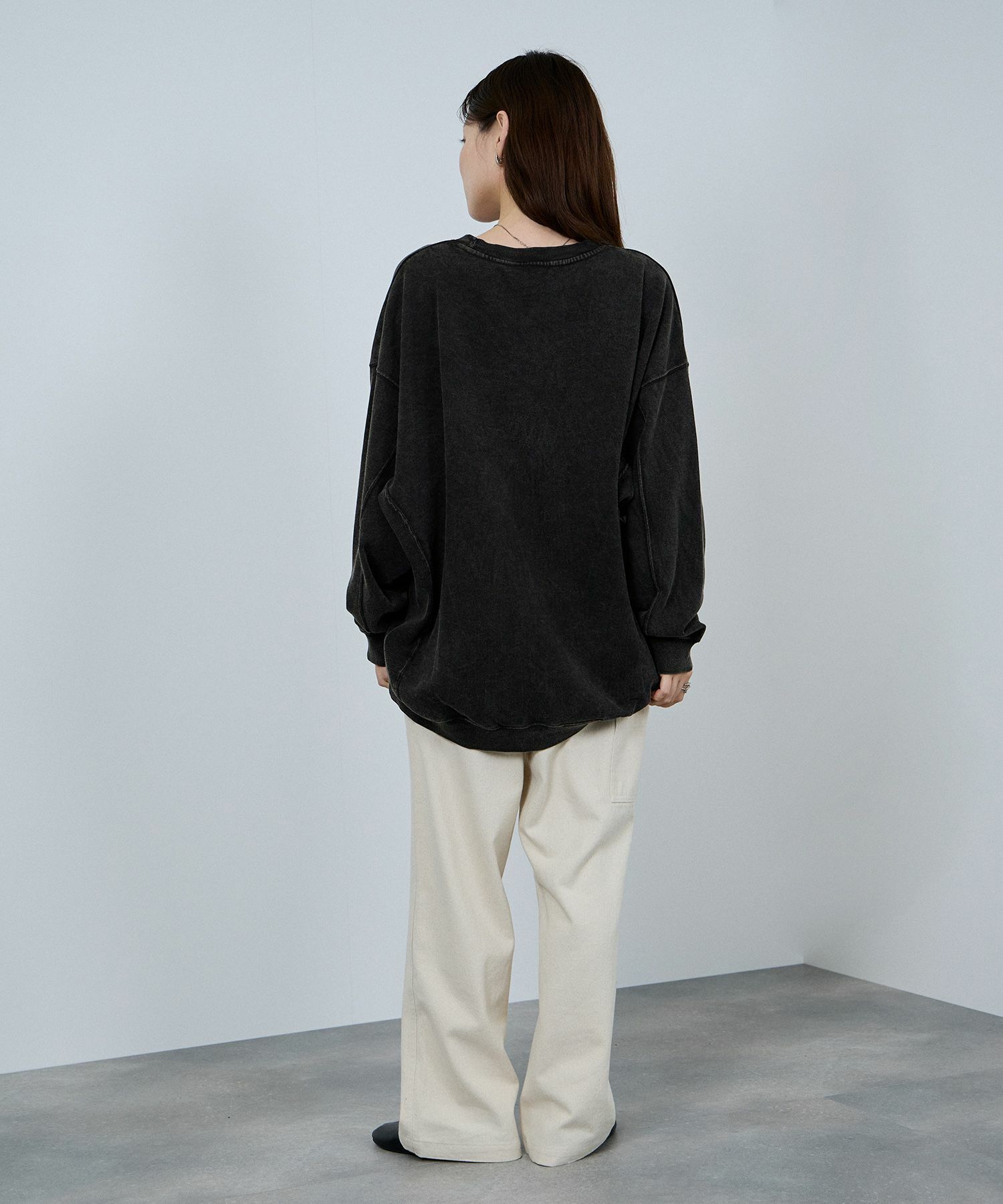 nAvy ヘビーウェイト裏毛アシッド加工スウェット レディース