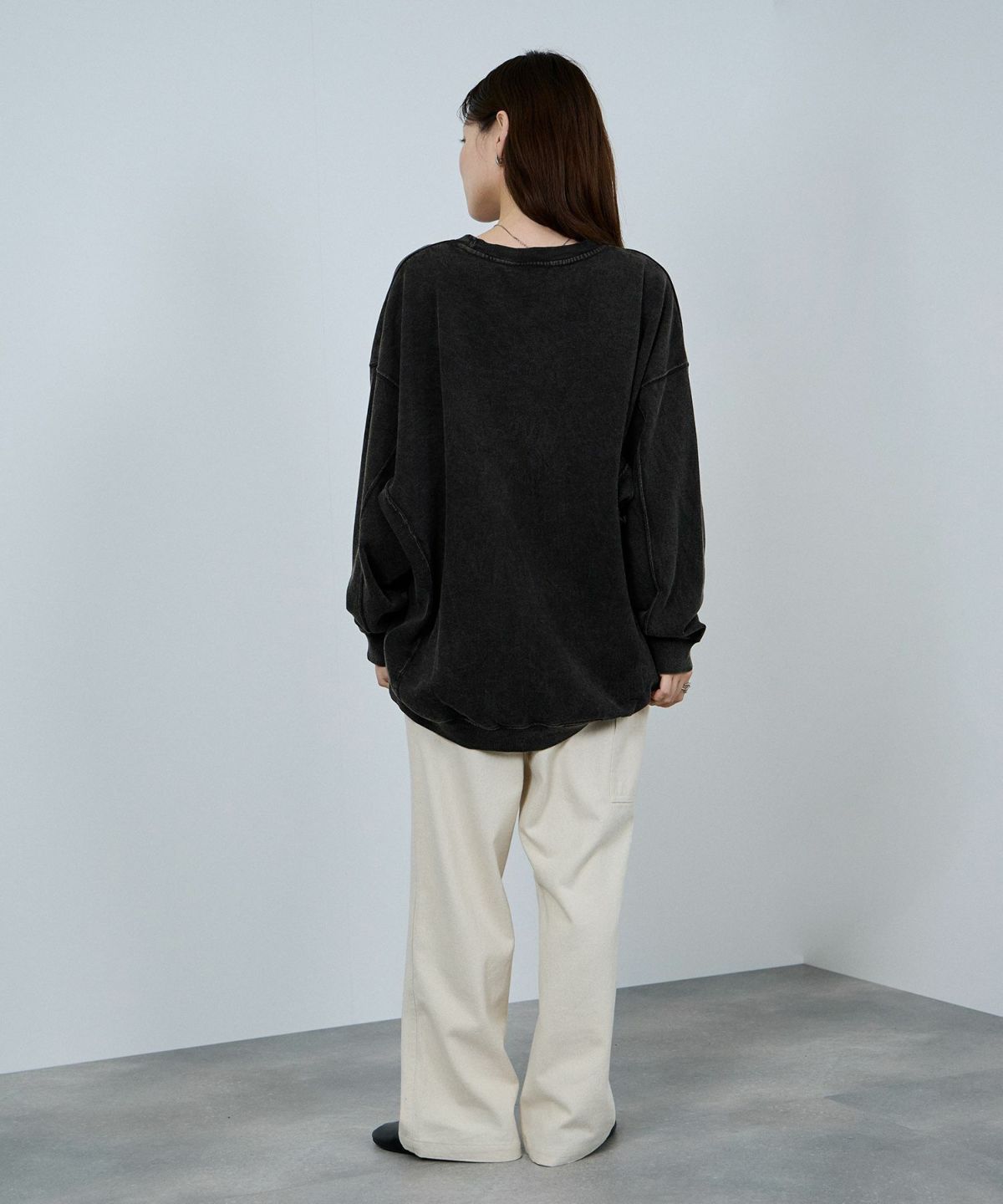 nAvy ヘビーウェイト裏毛アシッド加工スウェット レディース