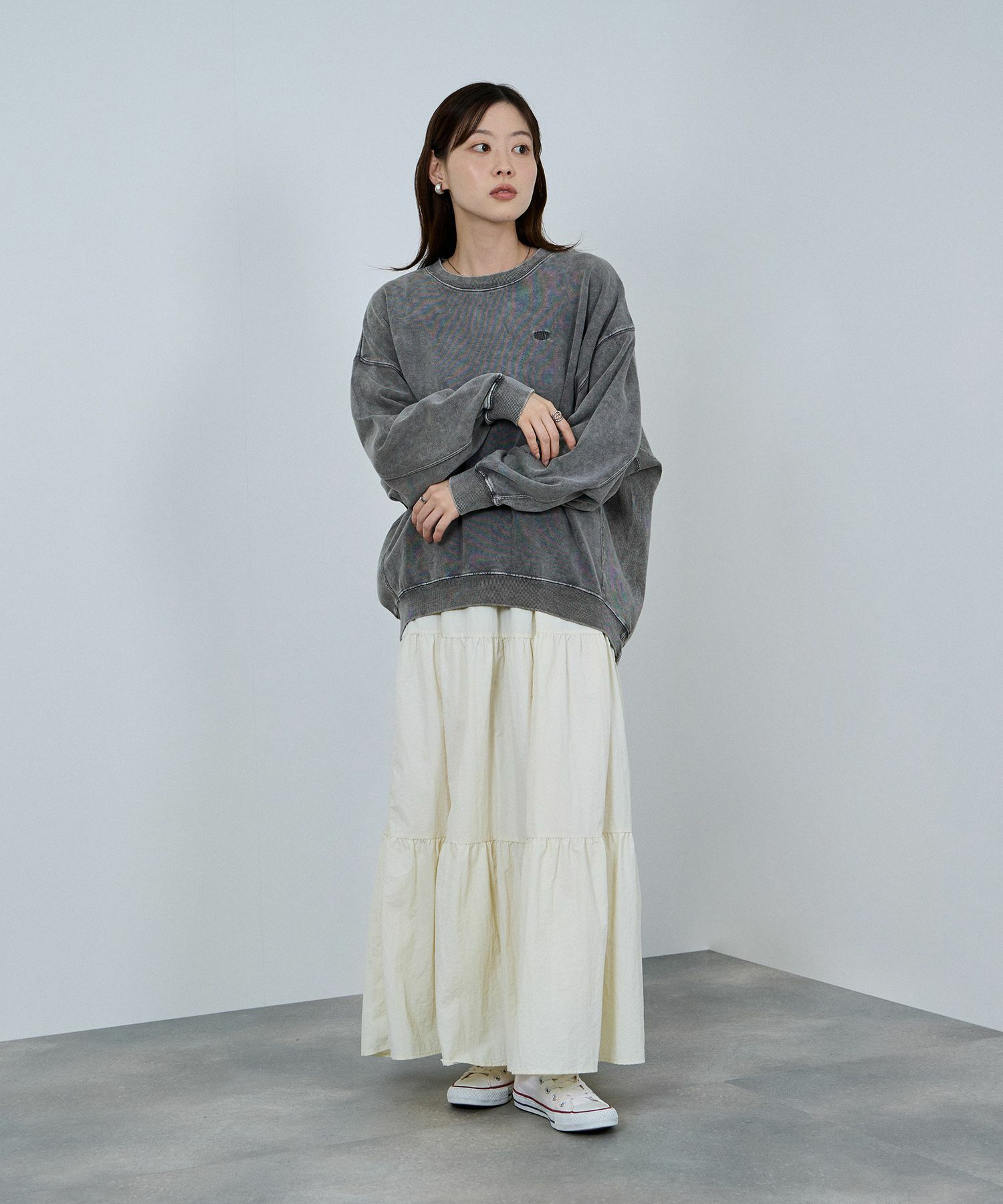 nAvy ヘビーウェイト裏毛アシッド加工スウェット レディース