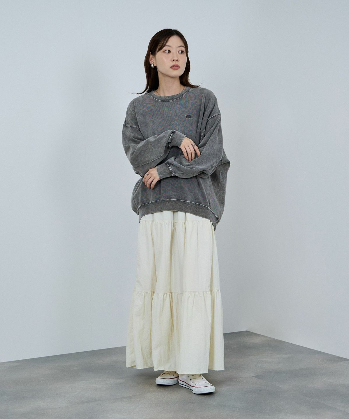 nAvy ヘビーウェイト裏毛アシッド加工スウェット レディース