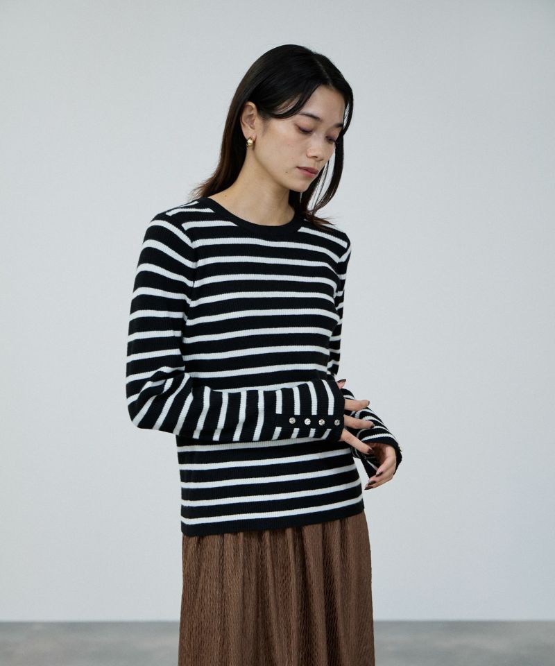 milli de l'air ComfEase ボタンスリーブニット レディース商品画像-1