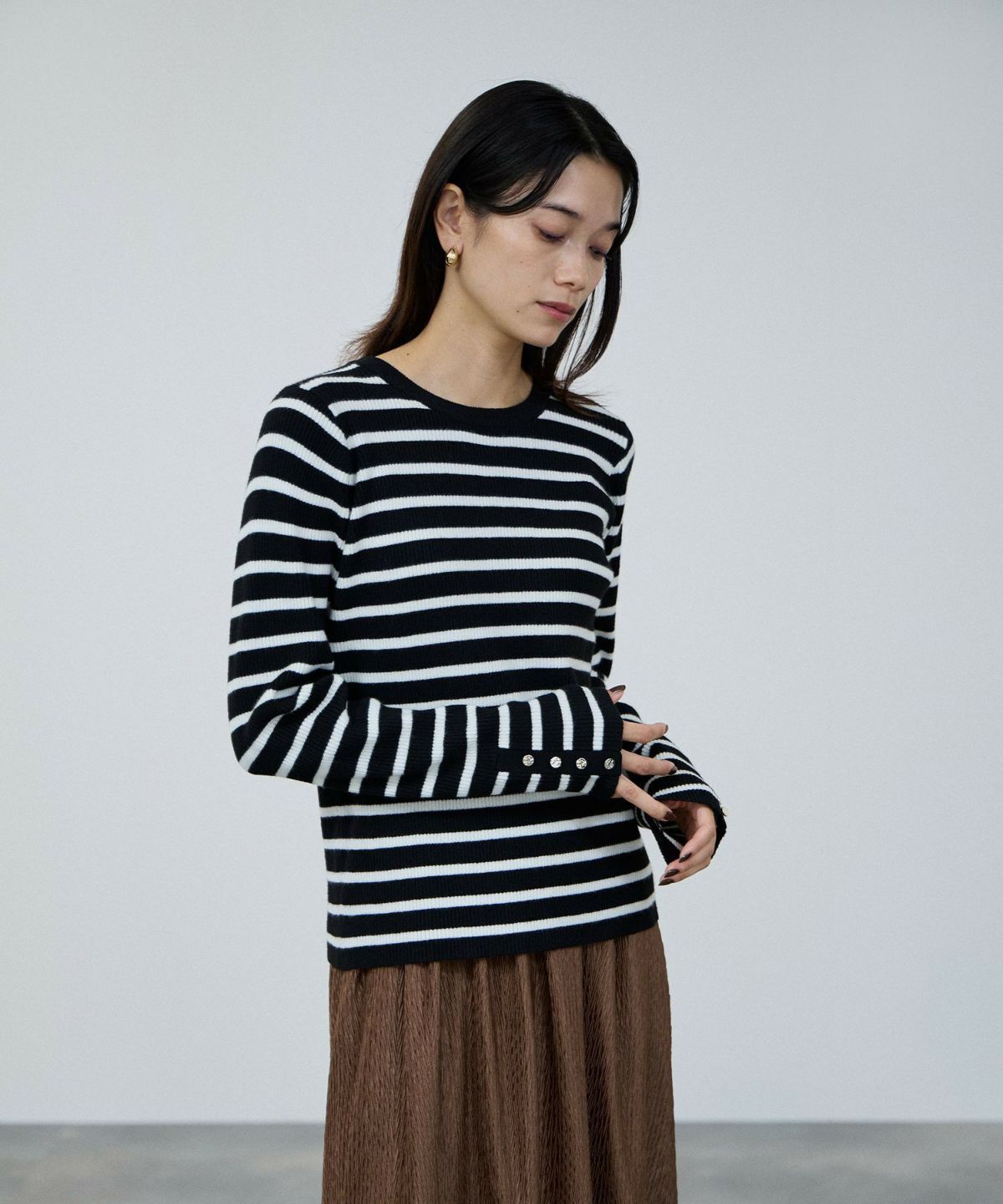 milli de l'air ComfEase ボタンスリーブニット レディース