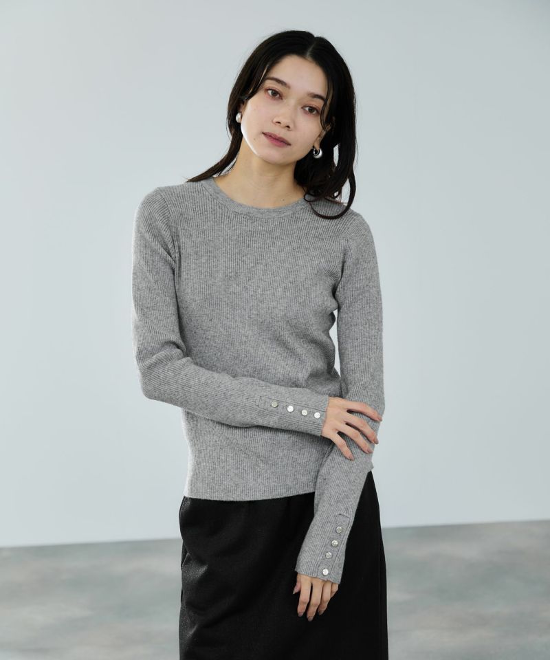 milli de l'air ComfEase ボタンスリーブニット レディース商品画像-3