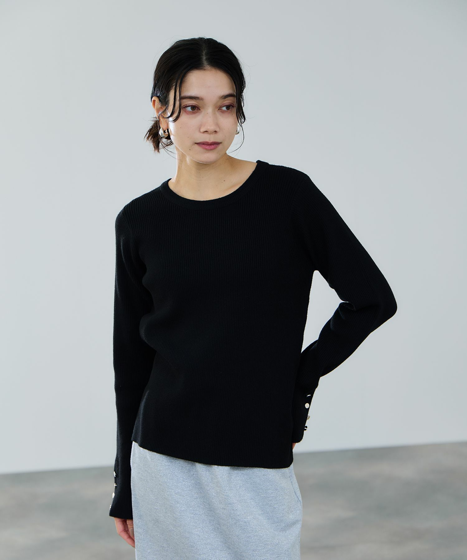 milli de l'air ComfEase ボタンスリーブニット レディース