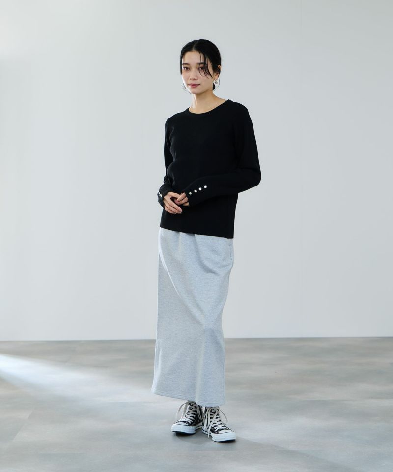 milli de l'air ComfEase ボタンスリーブニット レディース商品画像-7