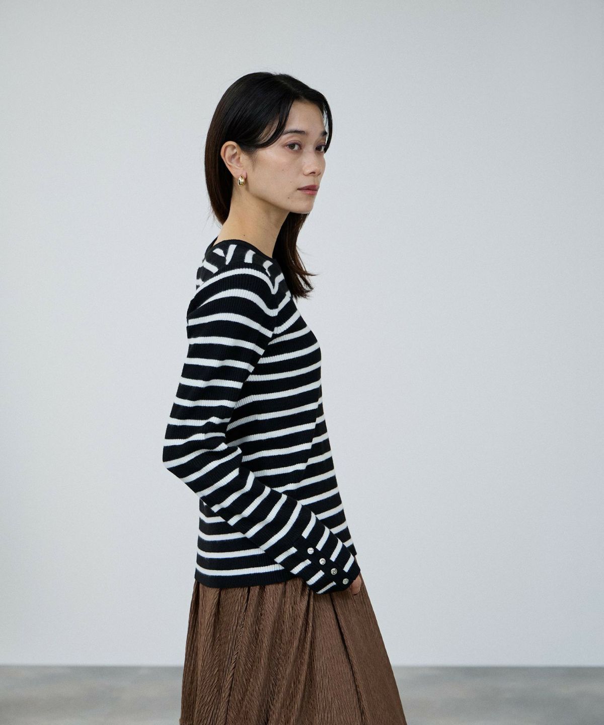 milli de l'air ComfEase ボタンスリーブニット レディース