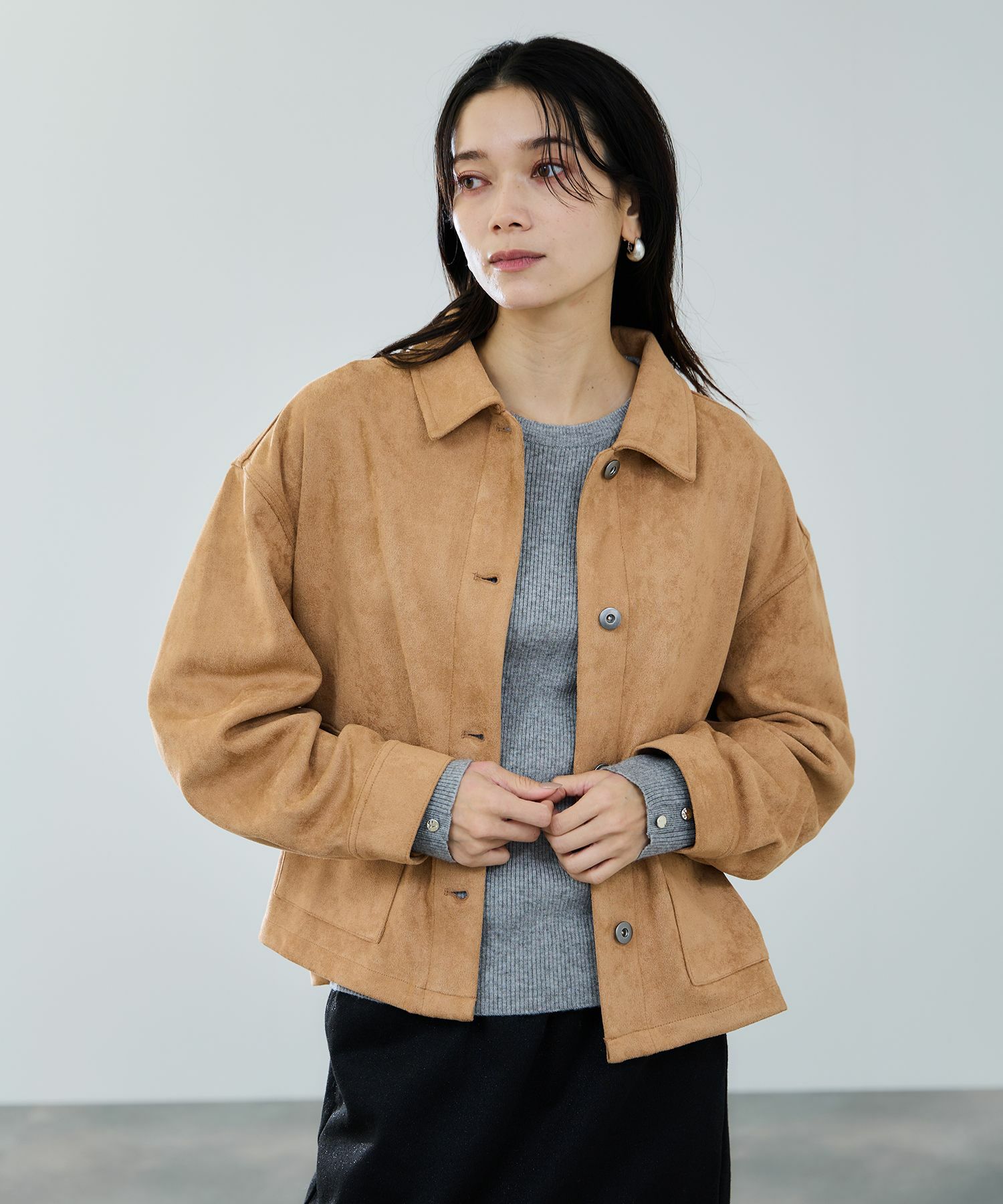 milli de l'air ComfEase ボタンスリーブニット レディース