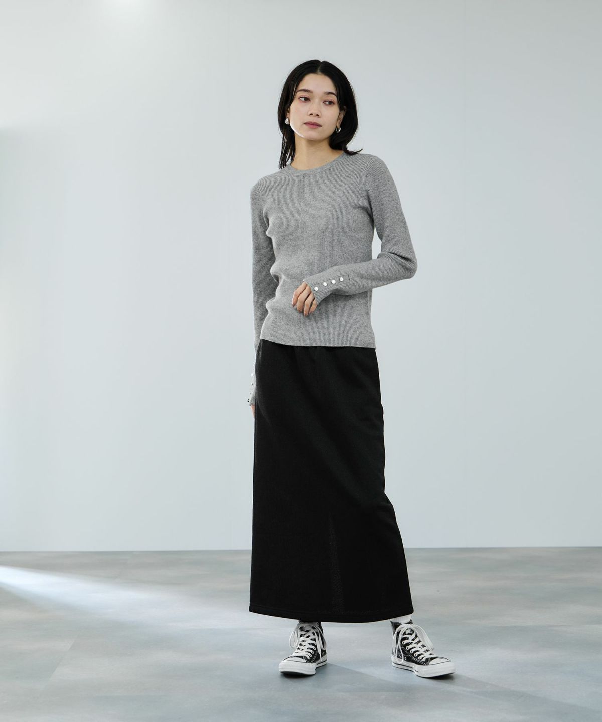 milli de l'air ComfEase ボタンスリーブニット レディース