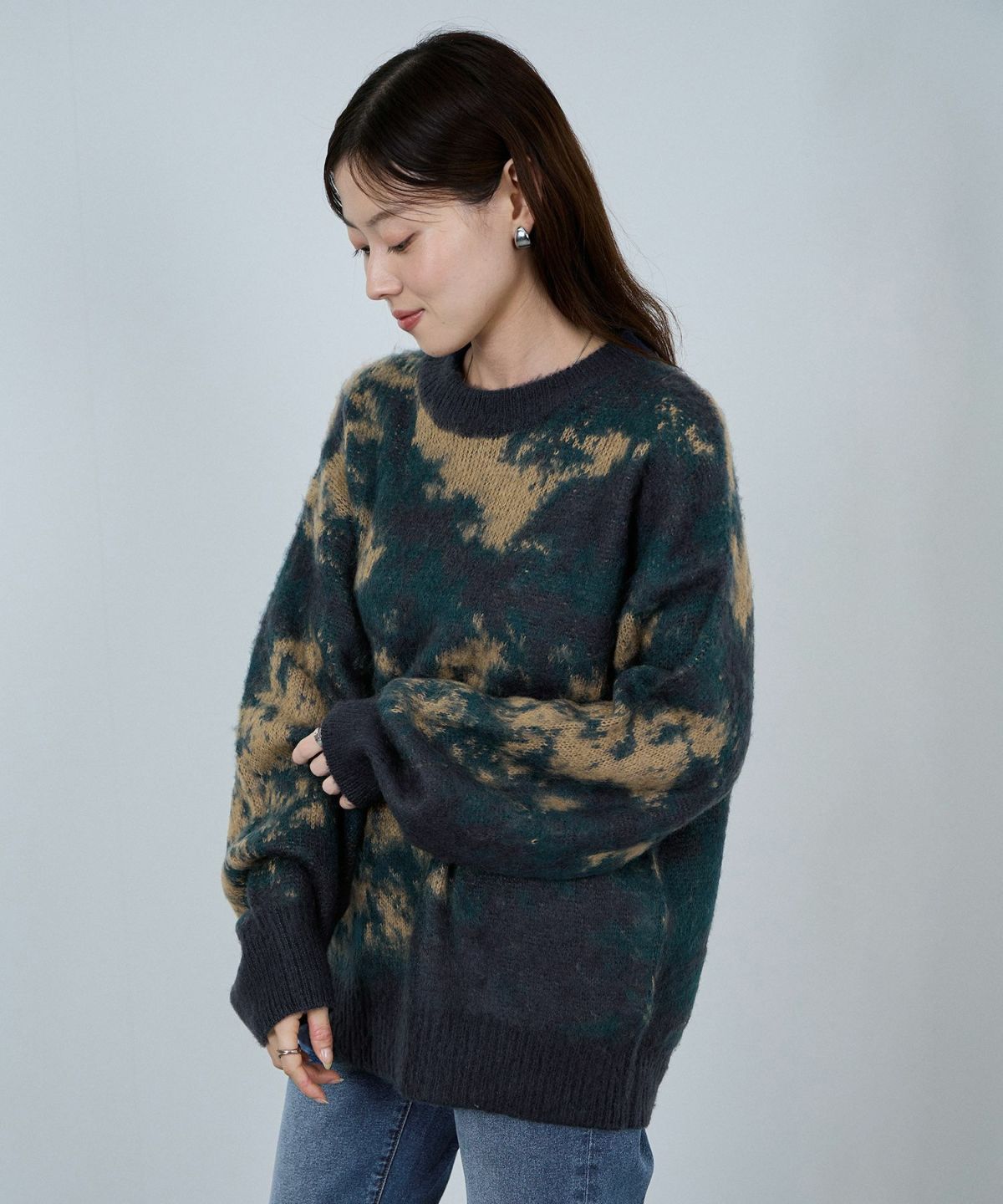 nAvy モヘヤタッチマーブルニット レディース