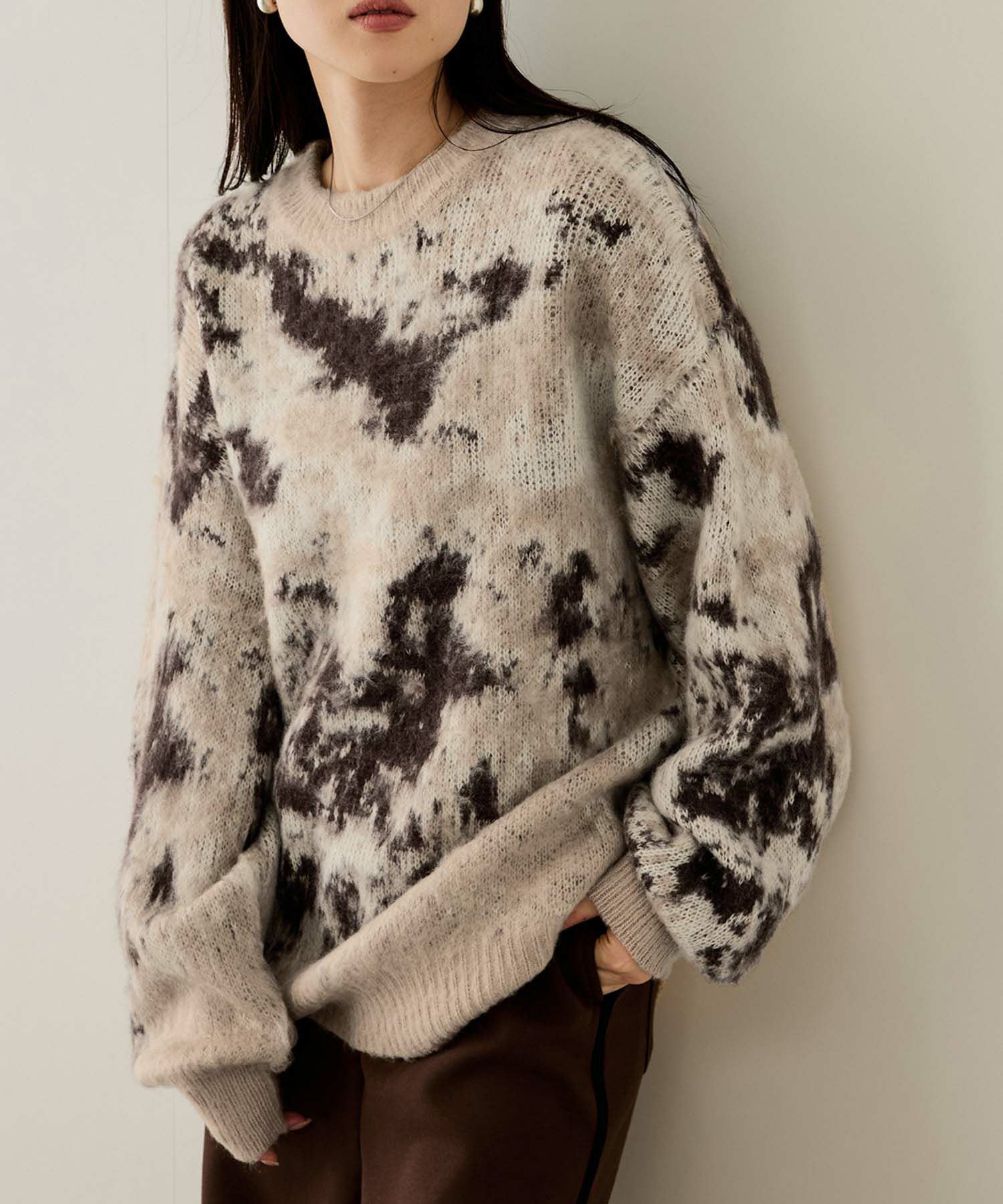 nAvy  モヘヤタッチマーブルニット レディース商品画像-3