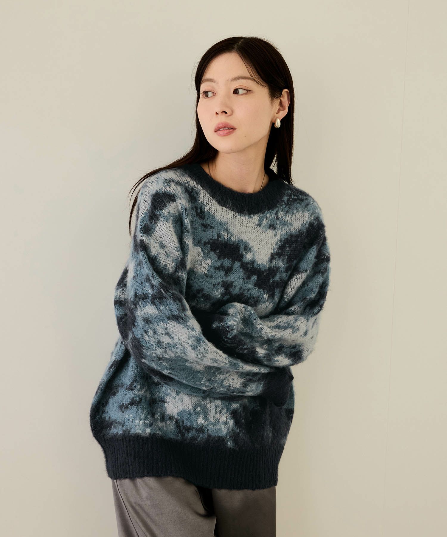 nAvy  モヘヤタッチマーブルニット レディース商品サムネイル-4