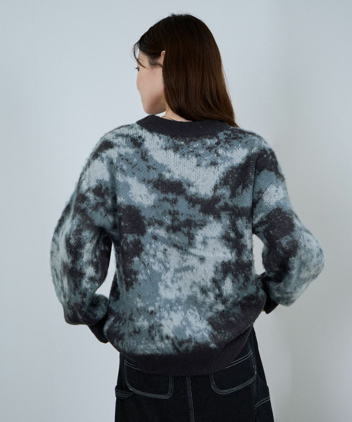 nAvy モヘヤタッチマーブルニット レディース