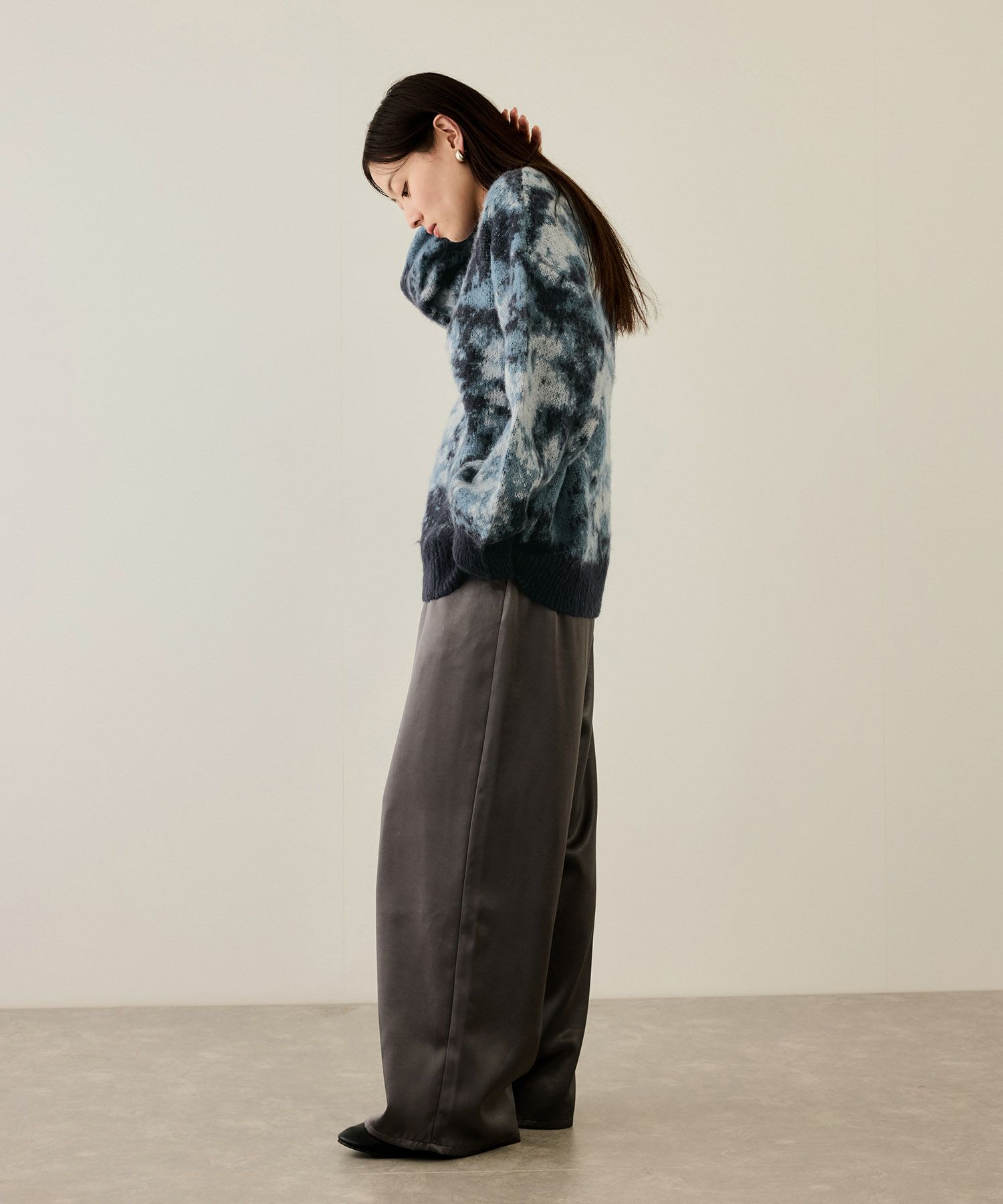 nAvy モヘヤタッチマーブルニット レディース
