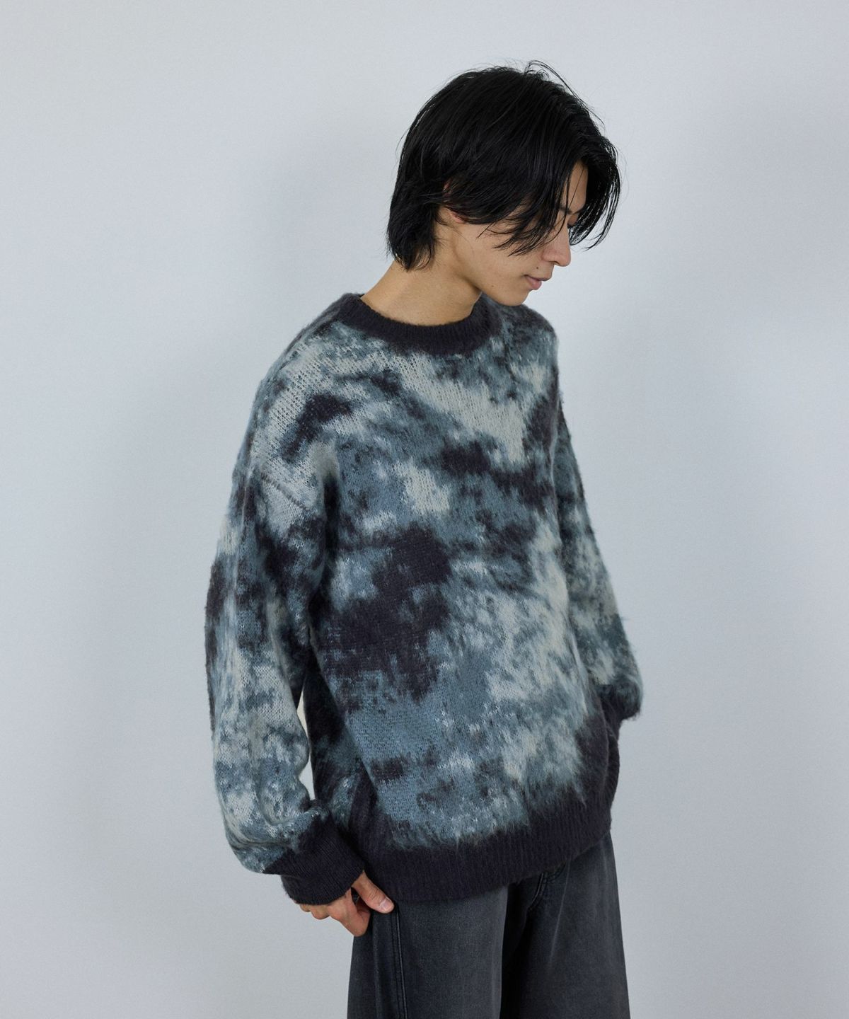 nAvy モヘヤタッチマーブルニット レディース