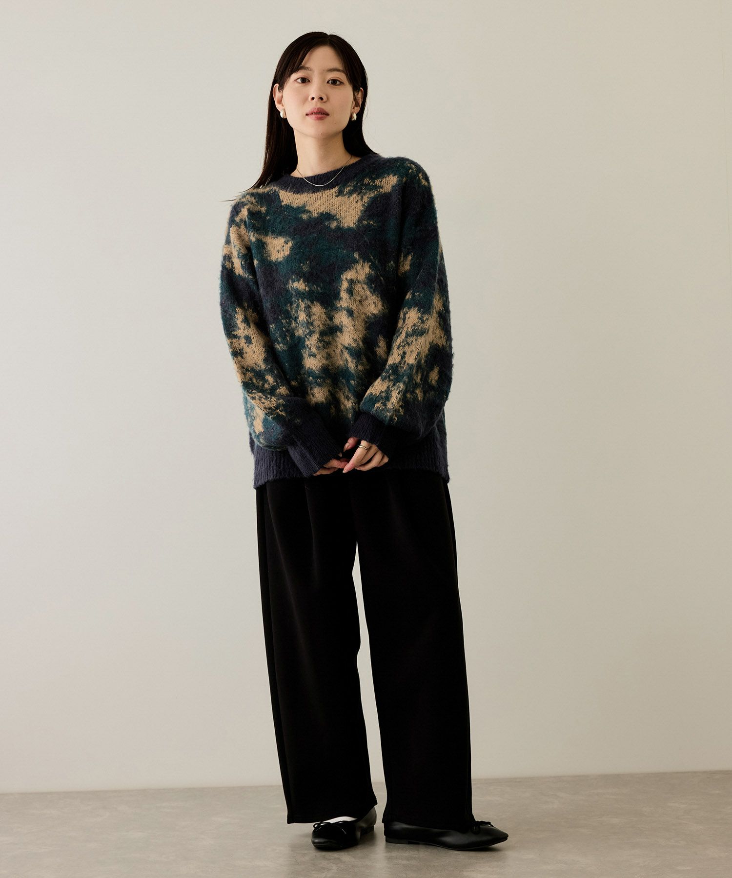 nAvy モヘヤタッチマーブルニット レディース