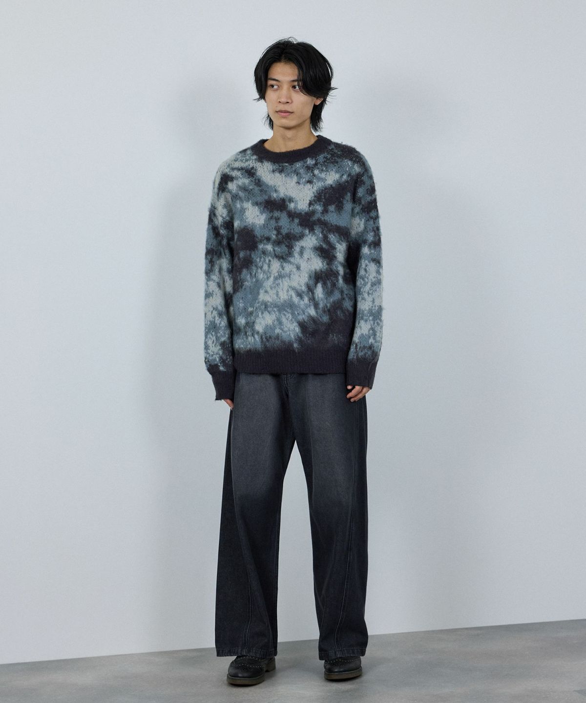 nAvy モヘヤタッチマーブルニット レディース