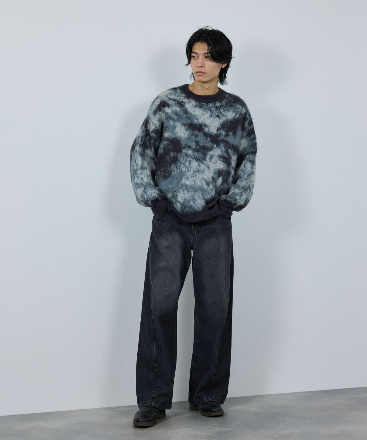 nAvy モヘヤタッチマーブルニット レディース