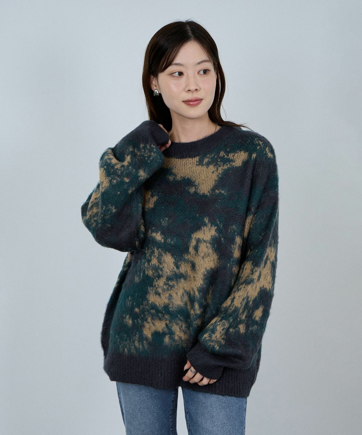 nAvy モヘヤタッチマーブルニット レディース