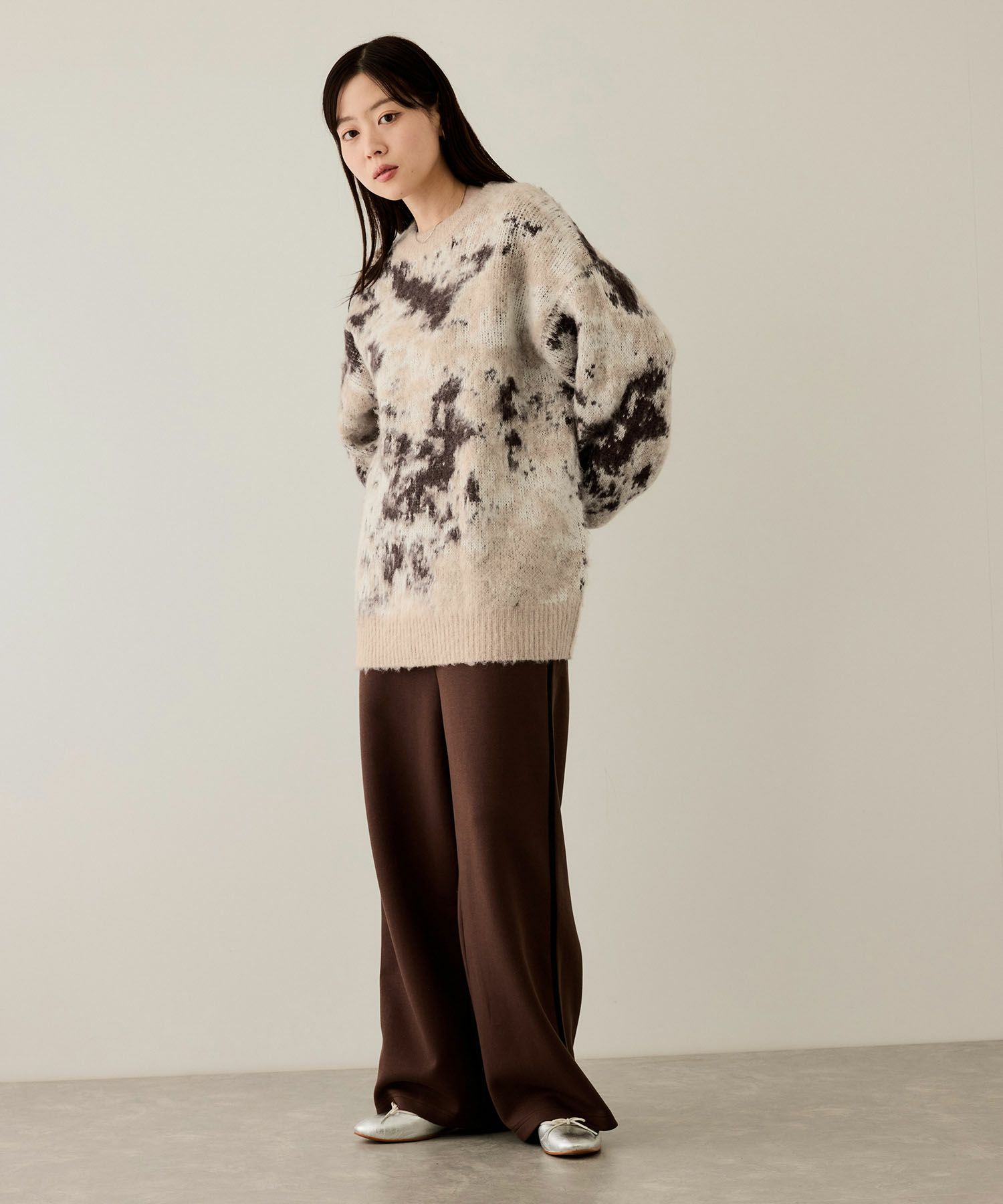 nAvy モヘヤタッチマーブルニット レディース