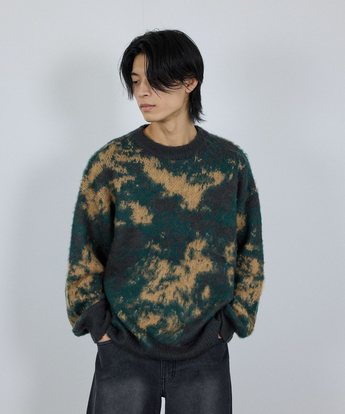 nAvy モヘヤタッチマーブルニット レディース